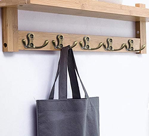 11 Pack Antique Brass Double Round Head Wall Mount Heavy Duty Coat Hooks