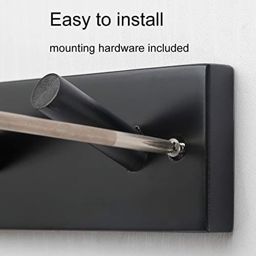 WEBI Wall Mounted Coat Rack with 5 Hooks, Black