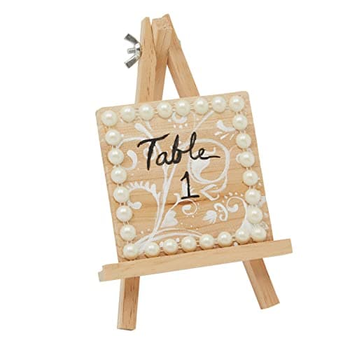 7-Inch Wooden Mini Easel with 6-Pack Stands & Place Card Holders for Table Art Display