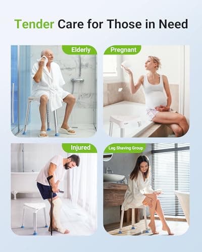 Elderly and Disabled Adjustable Shower Stool, 400 lbs Capacity, Non-Slip Bathtub Chair