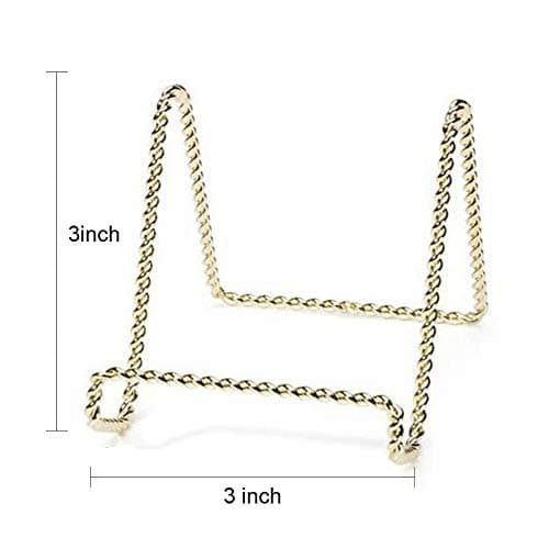 HOHIYA 6pcs Gold 3 Inch Twist Wire Plate Stand Taiwan Made