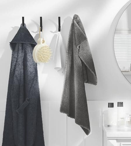 Heavy Duty 4 Pack Matt Black Coat Hooks for Wall