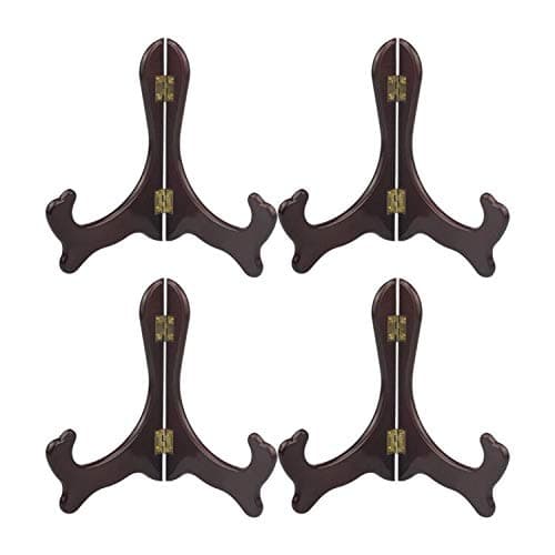 Artliving Wood-Like 6 Inch Easel Plate Stand Holder Set of 4