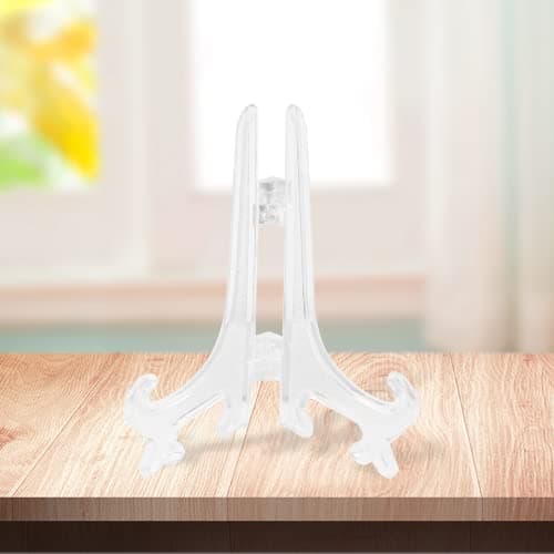 Litoexpe 24pcs 4 Inch Clear Plastic Picture Frame Acrylic Display Easels