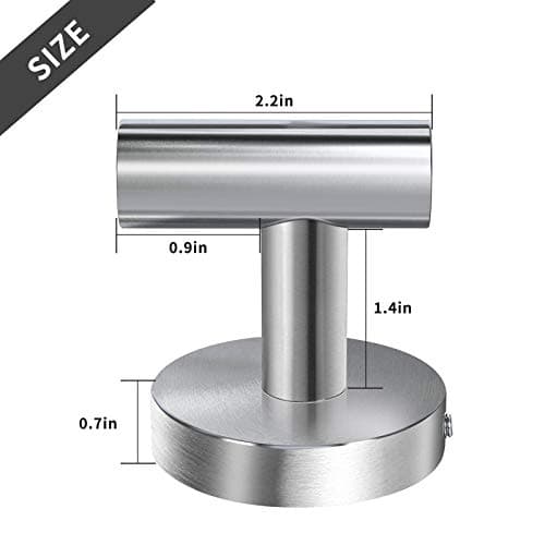 Bathroom Towel Hooks, Coat/Robe Hooks, Brushed Nickel Stainless Steel Wall Hooks (4 Pack)