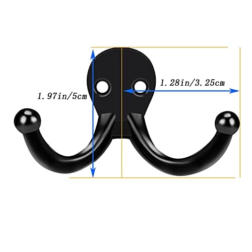10-Pack Heavy Duty Black Coat Hooks, Indoor & Outdoor Wall Mount