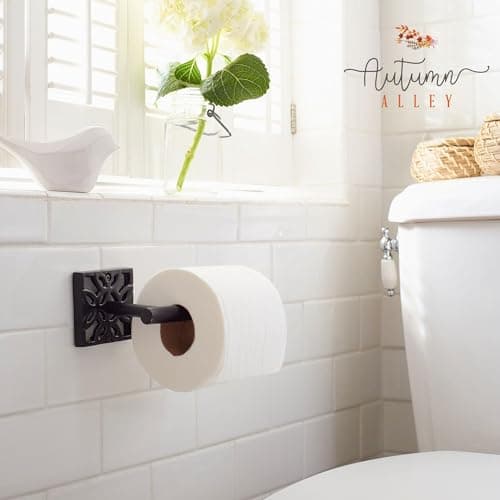 Modern Farmhouse Black Toilet Paper Holder, Rustproof Wall Mount for Bathroom