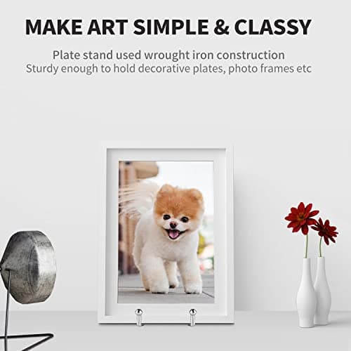 Livelab 6 Inch Silver 3 Pack Picture & Decor Stand Metal Plate Holder