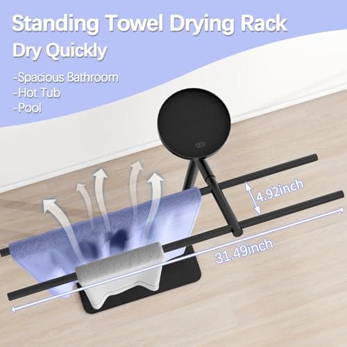 Outdoor Pool Towel Rack, 31.5 Inch Wide, Hot Tub Towel Stand