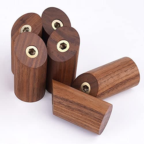 Rustic Walnut Wood Wall Hooks 4 Pack Heavy Duty Coat Hooks (4 Pack) — Black Walnut - 6 Pack
