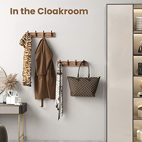 Wall Mounted Coat Rack Set for Entryway or Living Room - 2 Pack
