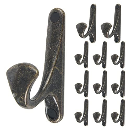OLAYA 12 Pack Black Coffee Vintage Coat Hooks for Bathroom Kitchen