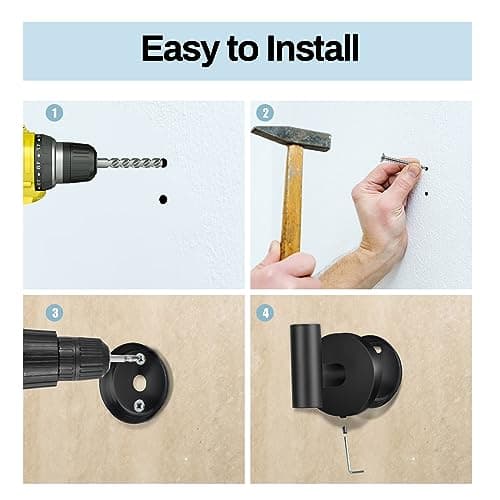 Kruodop Black Matte Square Stainless Steel Towel Hooks, 4 PCS Wall Mount for Bathroom, Kitchen, Bedroom