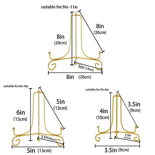 LIONWEI 6 Pack Gold Iron Easel Display Stand for Pictures and Arts