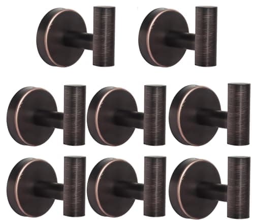 Matte Black Stainless Steel Robe Hooks Heavy Duty Bathroom Wall Mount Towel Hooks 8 Packs — Red Bronze