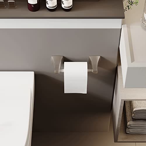 Brushed Nickel Double Post Pivot TP Holder for Bathroom, Stainless Steel & Zinc Alloy