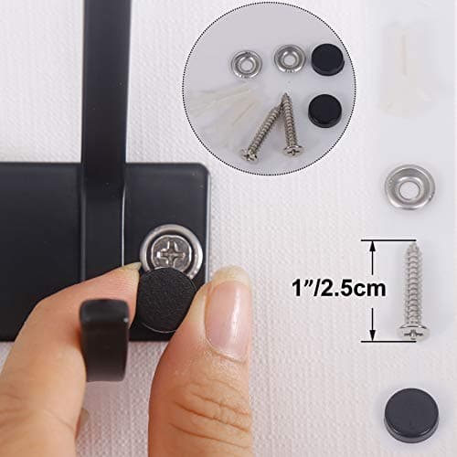 4-Coat Hook Wall Mount Coat Rack, Heavy Duty Metal, C-CBG04 Black