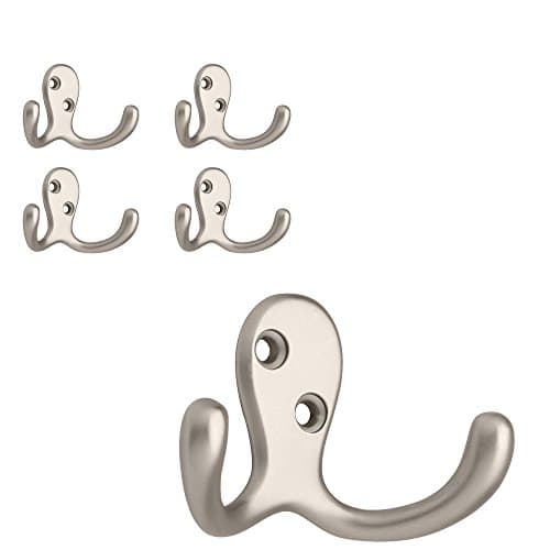 Franklin Brass Double Wall Hooks 10-Pack Matte Black Wall Mount Hangers — Matte Nickel