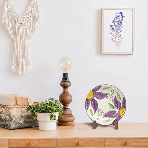 Rustic 5 Inch Plate Holder, Solid Wood Display Easel