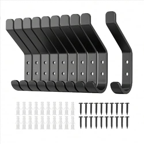 Hatisan 10-Pack Heavy Duty Coat Hooks, 20LB Capacity for Closets & Entryways