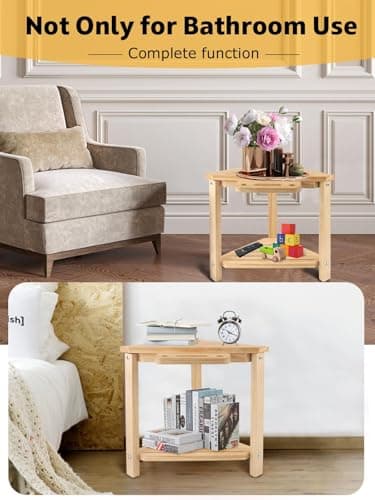 Lanstics 15" Corner Shower Stool with Storage Bench