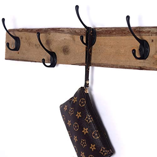 Black Wall_mounted Coat Hooks, Pack of 10 Metal