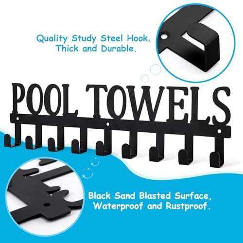 Bath Towel Rack with 9 Hooks