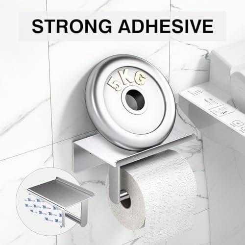 ASTOFLI Rustproof Brushed Nickel Toilet Paper Holder with Shelf