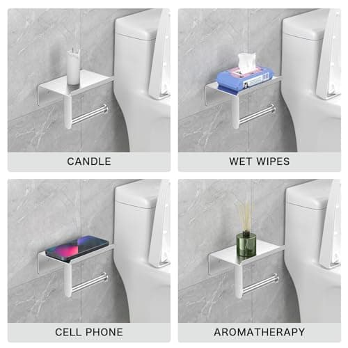 ASTOFLI Rustproof Brushed Nickel Toilet Paper Holder with Shelf