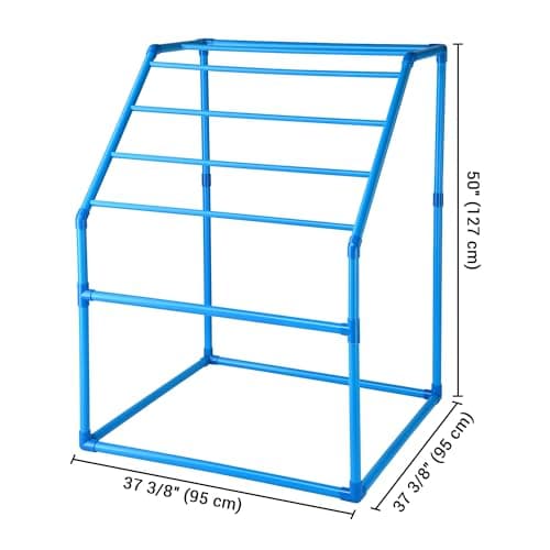 Yescom Blue Outdoor Pool Towel Rack with 7 Bars & 4 Clips