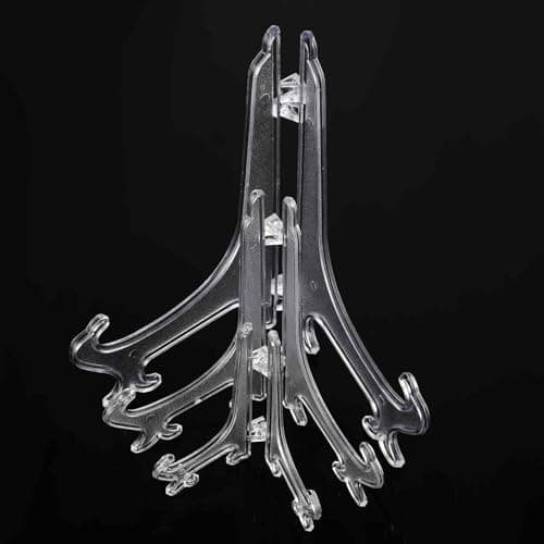 Clear Plastic Easels 4/6/8 Inches Acrylic Stand 6 Pcs Display Holder