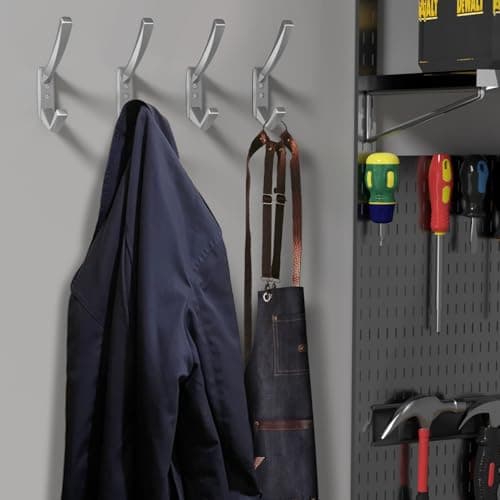 Heavy Duty Matte Towel Hooks, 5.7 Inch Coat Hooks (Silver, 4 Packs)