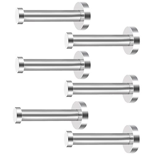 Stainless Steel Wall-Mount Robe Hooks, Brushed Nickel (4 Inch, Silver)
