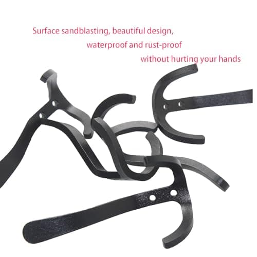 Heavy Duty Black Wall Hooks for Coats, Towels, Key - 6 Pack