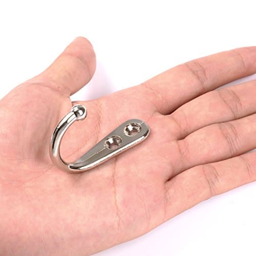 EBOOT 20 Pc Small Coat Hooks for Robes, Towels, Bags & Hats with 50 Screws