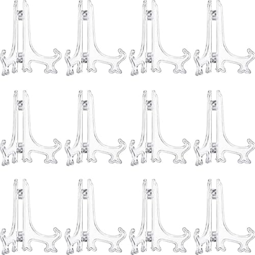 Boao 12 Pack Clear Display Card Easel for Weddings and HomeDecoration