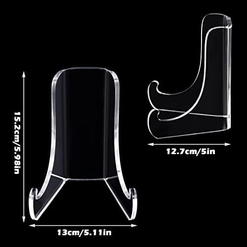 Chunful Clear Acrylic Plate Stands with Deep Support Shelves for Home Decors (5.1 x 5 x 6 Inch)