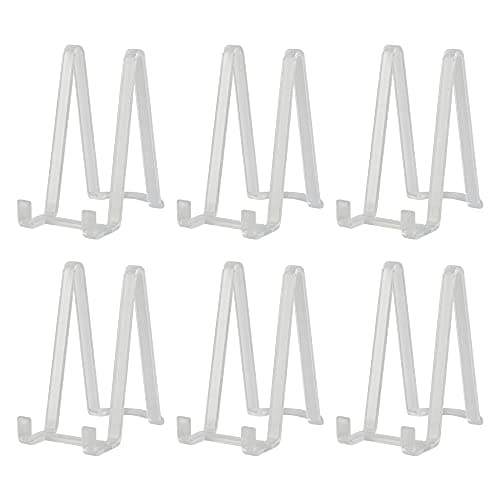 Clear 3 inch Plastic Plate Stand for Picture Frames | Decorative Display Holder - Photo | Tabletop Art — Clear