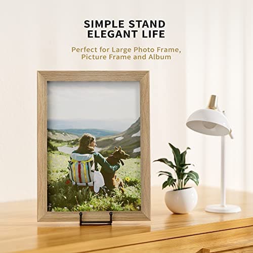 4 Pack Metal Square Wire Plate Stands for Display - Book, Platter, Plaque, Photo Easel