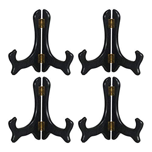 Artliving 5 Inch Black Wood-Like Plastic Picture Frame Display Stand - Set of 4