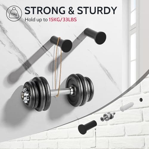 SAYAYO Modern Black Wall Hooks for Bathrooms, SUS 304 Stainless Steel, 4 Packs