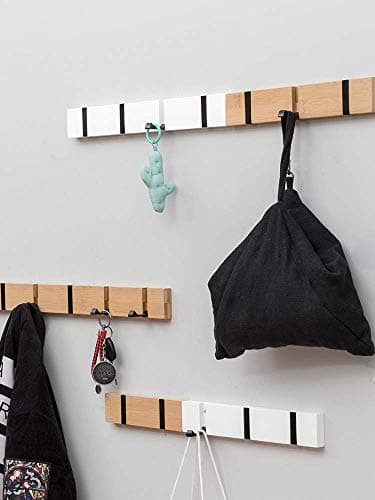 Space-Saving Wall-Mounted Coat Rack with 4 Hooks - White