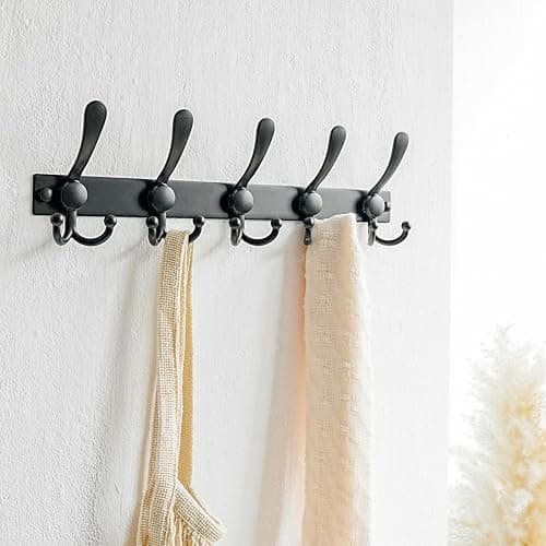 MaxStrong 2.0 Pro Heavy Duty Coat Rack | Wall Mount Entryway Hanger | Stainless Steel | Black