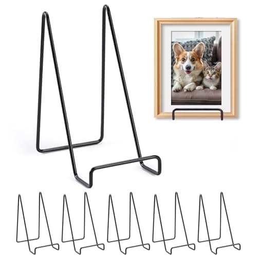 Black Metal 6 Pack 6 Inch Display Stands for Books and Art