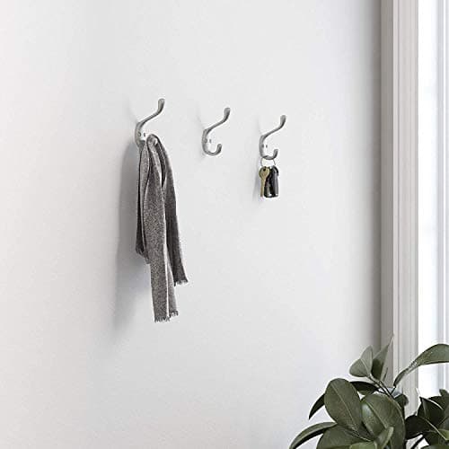 Franklin Brass Heavy Duty 5-Pack Coat and Hat Wall Hooks Matte Nickel FBCHH5-MN-C