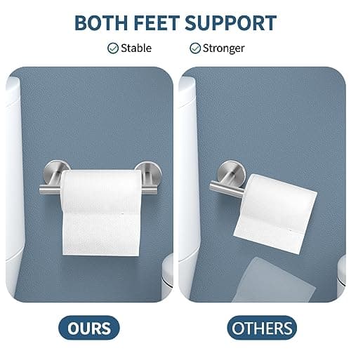Newfun Brushed Nickel SUS 304 Stainless Steel Double Post Pivoting Toilet Paper Holder