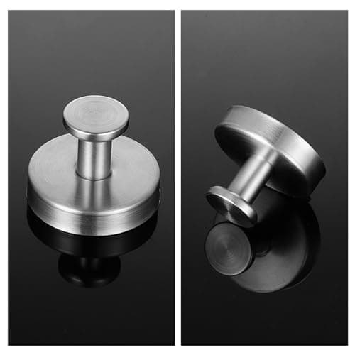 Stainless Steel Cup Towel Hooks, Wall Mount Robe Holder, Heavy Duty Waterproof (4, Black)