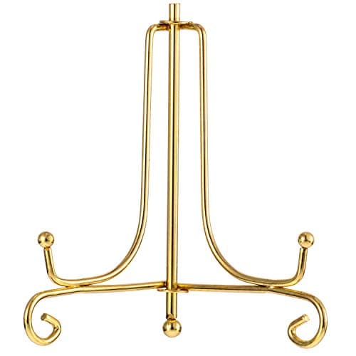 Tatuo 4-Pack Gold Mini Display Stands, 4-Inch Iron Easel for Home & Wedding Decor