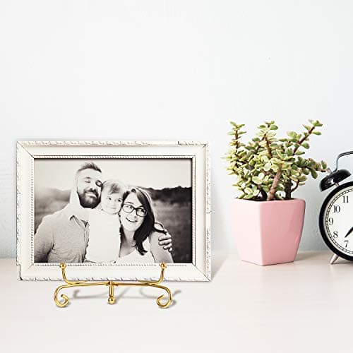 Tatuo 4-Pack Gold Mini Display Stands, 4-Inch Iron Easel for Home & Wedding Decor