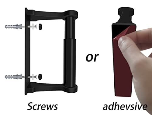 Matte Black Spring Loaded Aluminum Toilet Paper Holder, 5-Inch Self-Adhesive Bathroom Kitchen